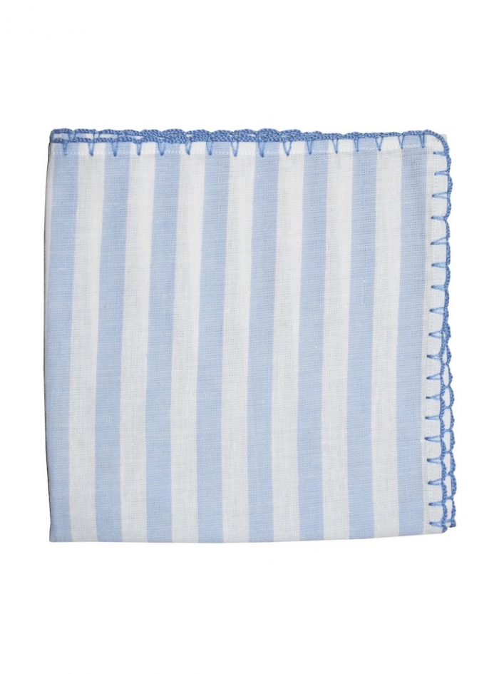 GRECÍA sky blu stripes Radici patrimonio 1970 pocket square